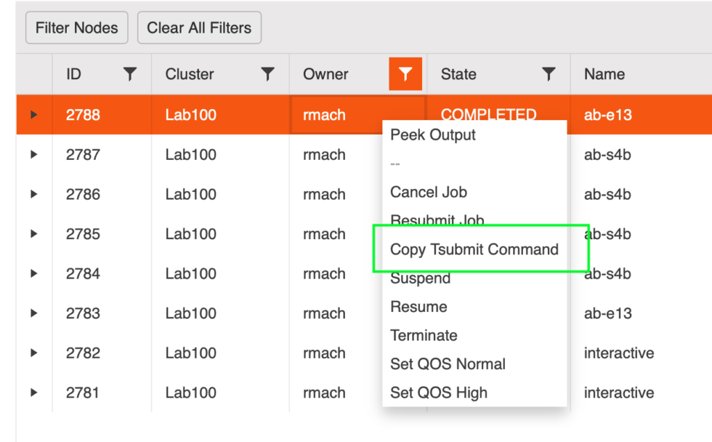copy tsubmit cli from any job 